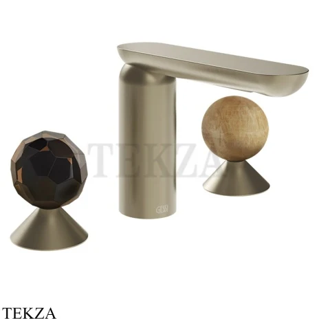 Gessi Perle Смеситель для раковины на 3 отв., без гарнитура 74235-149, нерж. сталь Brush / никель Brushed
