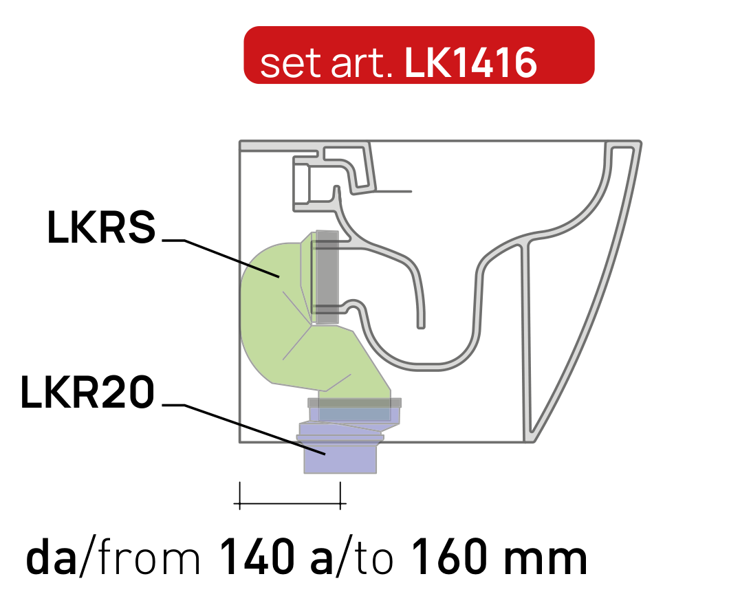 Flaminia LINK Plus соединительный комплект для выпуска в пол 14–16 см, белый