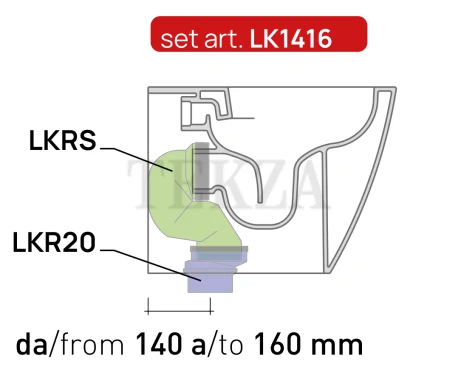 Flaminia LINK Plus соединительный комплект для выпуска в пол 14–16 см, белый