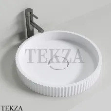 NT Bathroom NT705 Раковина накладная круглая, из литого камня Solid Surface, белый матовый