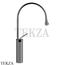 Gessi Goccia Смеситель для раковины высокий, без сливного гарнитура 33609-123, Black Metal глянец