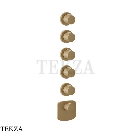 Gessi Ingranaggio-Anello Термостат для душа, 5 потоков, внешняя часть 43240-726, Warm Steel Br. PVD