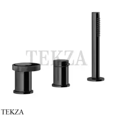 Gessi ANELLO Смеситель на борт ванны без излива, с гарнитуром 63347-706, Black Metal