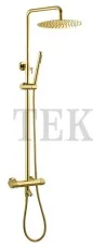 Boheme Uno Стойка для душа c термостатом, верхний душ латунь Uno 468-T-G Gold