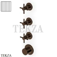 Zucchetti Helm Vertical Термостат для душа на 3 потока, внешняя часть ZHM803.XP21G2, brushed chocolate PVD