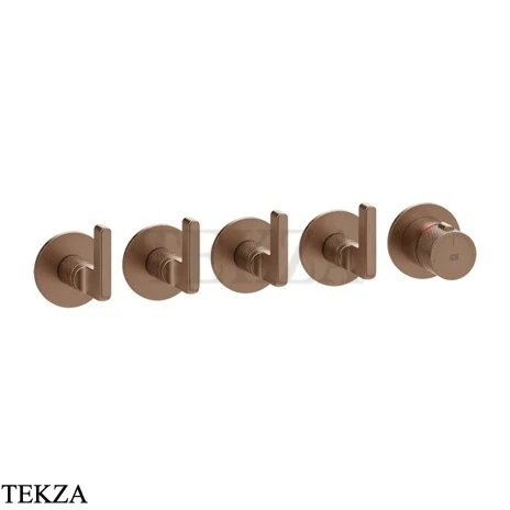 Gessi INCISO SHOWER Термостатический смеситель, 4 потока, внешняя часть 58338-708, Copper Brushed PVD