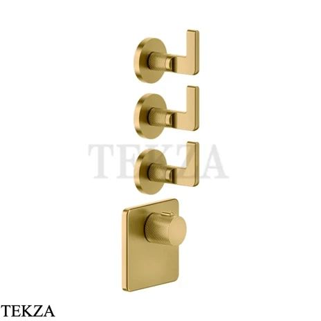 Gessi INCISO WELLNESS Термостат 3 выхода, внешняя часть 58216-716, Gold Br. PVD