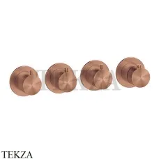 Gessi 316 SHOWER Термостат для душа на 3 выхода, внешняя часть 54336-708, Copper Brushed