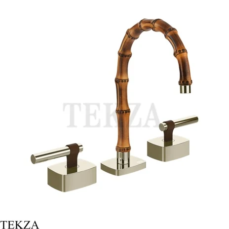 Gessi Jacqueline Смеситель для раковины на 3 отв., без донного клапана 77011-720, никель глянец