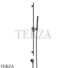 Gessi Habito INTRECCIO Штанга в комплекте с душевой лейкой и выводом воды 70142-707, Black Metal Brushed