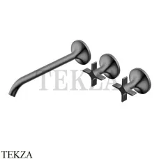 Ritmonio Diametro35 Cross Смеситель для раковины 237, внешняя часть PR53AK202 BLX, Brushed Black Chrome