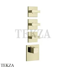 Gessi Rettangolo WELLNESS Термостат 3 выхода, внешняя часть 43216-710, Brass PVD