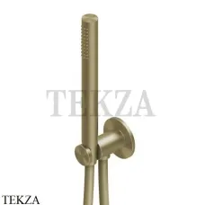 QuadroDesign Ручной душ с держателем, выпуском, шлангом, 13 66 OC, Light Gold