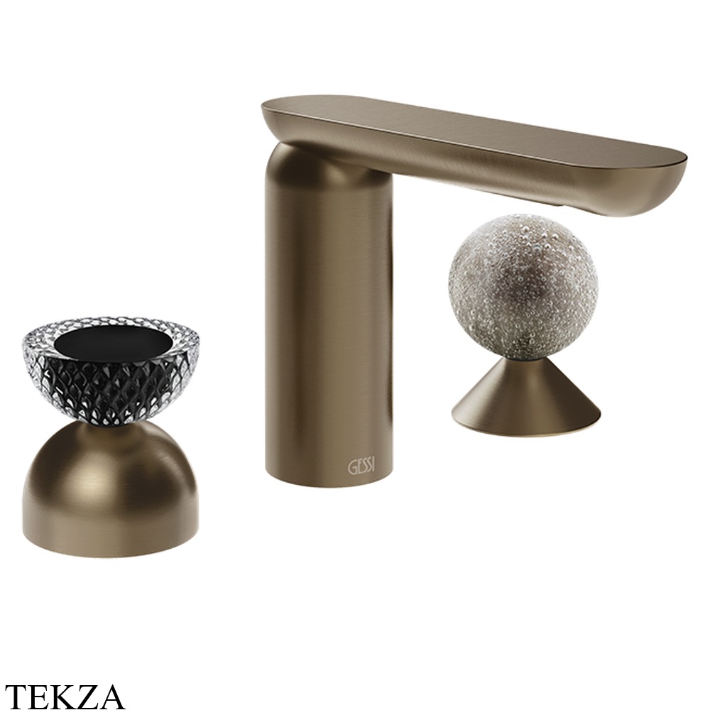 Gessi Perle Смеситель для раковины на 3 отв., без гарнитура 74768-761, бронза Coffee