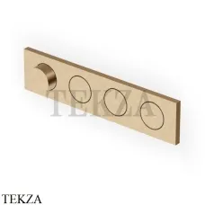 Zucchetti Hoop Термостат для душа на 3 потока, струя, внешняя часть ZHO783.P31, brushed british gold PVD