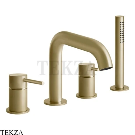 Gessi 316 BATH Смеситель для ванны на 4 отверстия 54037-727, Brushed Brass PVD