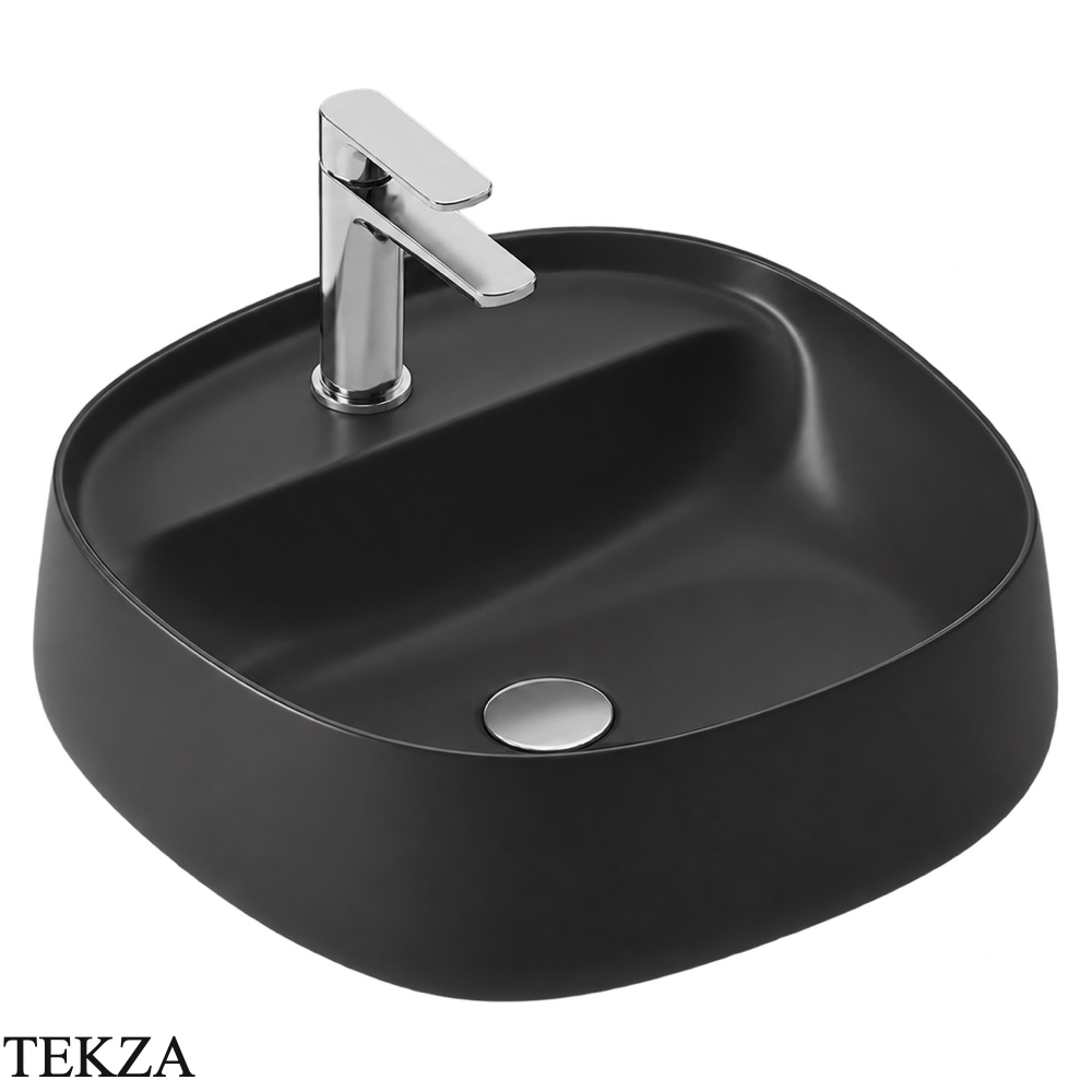 ArtCeram Whisky раковина накладная круглая The.Saniglaze с 1 отверстием WHL001 17 34, черный матовый