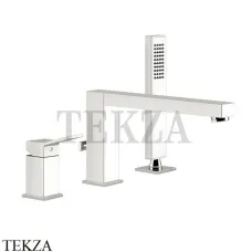 Gessi RETTANGOLO K Смеситель для ванны на 3 отверстия 53037-149, Finox Brushed Nickel