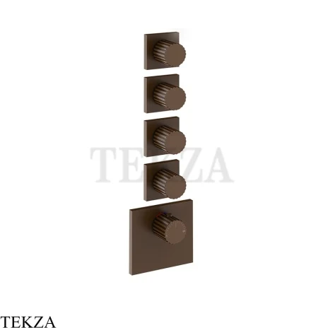 Gessi Incastri Термостат для душа 4 потока, внешняя часть 75308-845, бронза Dark Brush