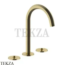 Fantini Venezia Смеситель для раковины (ручки отдельно), с донным клапаном 2901N404S, Золото плюс