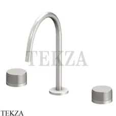 Gattoni MD Смеситель для раковины на 3 отверстия, San Giulio, с донным клапаном MD100/23NS, Nickel Brushed