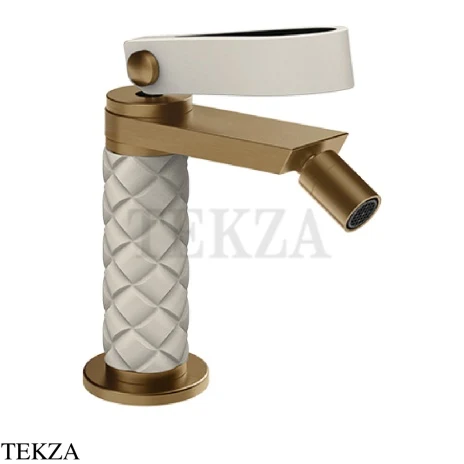 Gessi Pelle Laccetto Смеситель для биде, с донным клапаном Stop&Go, 78467-448, Crème/Deep Bronze Br. PVD
