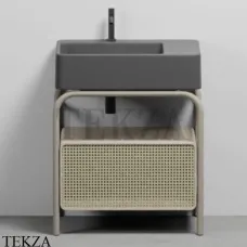 CIELO MARCEL Консоль напольная с ящиком Tinto naturale, раковина Cemento