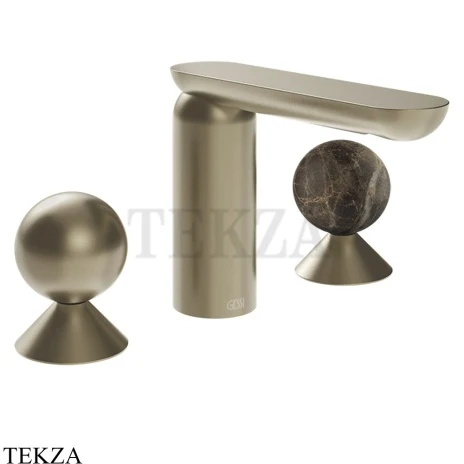 Gessi Perle Смеситель для раковины на 3 отв., без гарнитура 74015-149, нерж. сталь Brush / никель Brushed