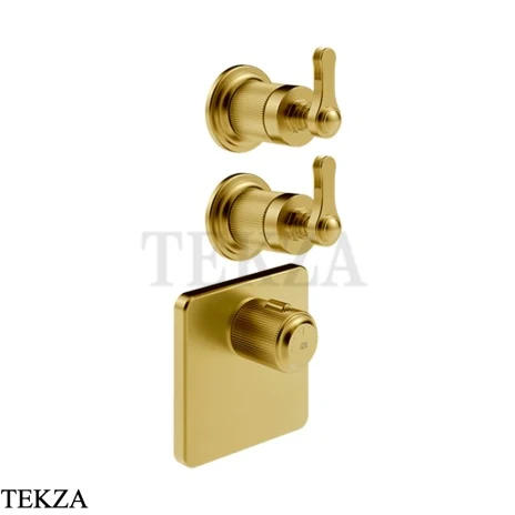Gessi VENTI20 Термостат для душа, 2 потока, внешняя часть 65202-716, Gold Br. PVD