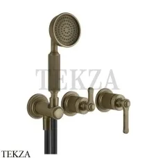 Gessi VENTI20 Смеситель для душа, с гарнитуром внешняя часть 65036-713, Antique Brass Gessi VENTI20 Смеситель для душа, с гарнитуром внешняя часть 65036-713, Antique Brass