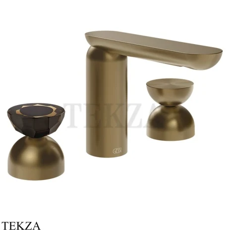 Gessi Perle Смеситель для раковины на 3 отв., без гарнитура 74896-791, бронза Deep