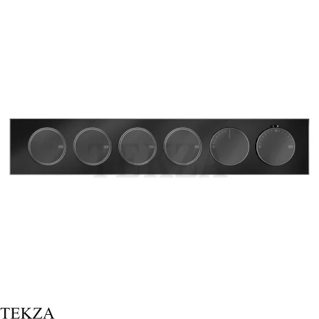 Gessi Origini MATERIC Термостат для душа 4 потока с кнопками, внешняя часть 66226-706, Black Metal PVD