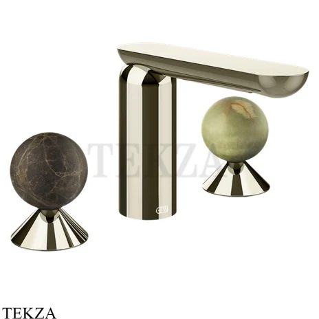 Gessi Perle Смеситель для раковины на 3 отв., без гарнитура 74155-720, никель глянец