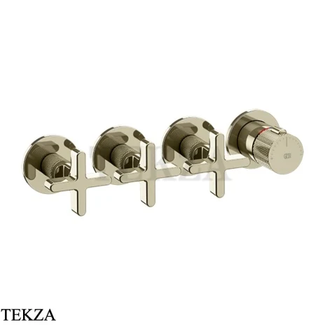 Gessi INCISO SHOWER Термостатический смеситель, 3 потока, внешняя часть 58436-720, Nickel PVD