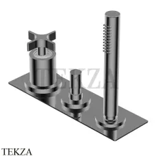 Ritmonio Diametro35 Cross Смеситель на борт ванны, без излива PR53EF101 CRB, Black Chrome