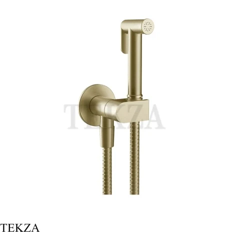 Gessi Гигиенический душ с запорным узлом, выводом воды и держателем 45126-727, шампань Brushed