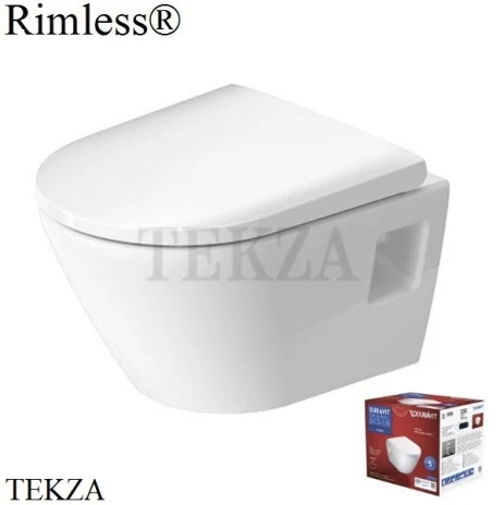 Duravit D-Neo Унитаз подвесной без ободка (комплект) 45870900A1, сиденье микролифт SoftClose, белый глянец