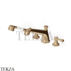 Zucchetti Agora Classic Смеситель на борт ванны с гарнитуром ZAL486.P31, brushed british gold PVD