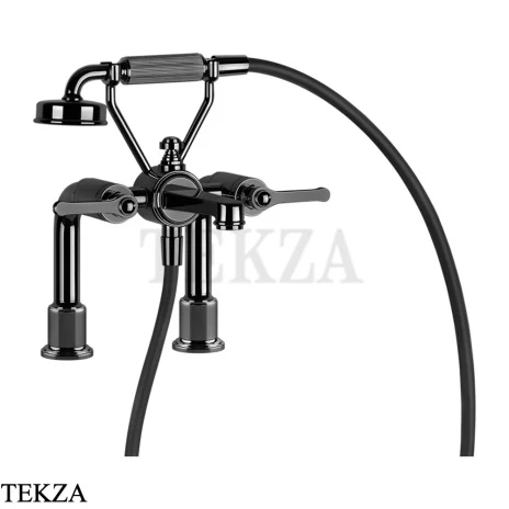 Gessi VENTI20 Смеситель для ванны на борт с гарнитуром 65115-706, Black Metal PVD