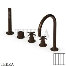 Zucchetti Helm Vertical Смеситель на борт ванны с гарнитуром ZHM511.XP21G2, brushed chocolate PVD