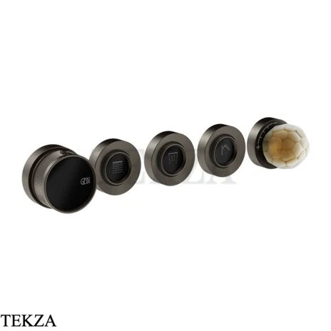 Gessi Perle Термостат для душа на 3 потока, внешняя часть 74434-707, black хром Brush