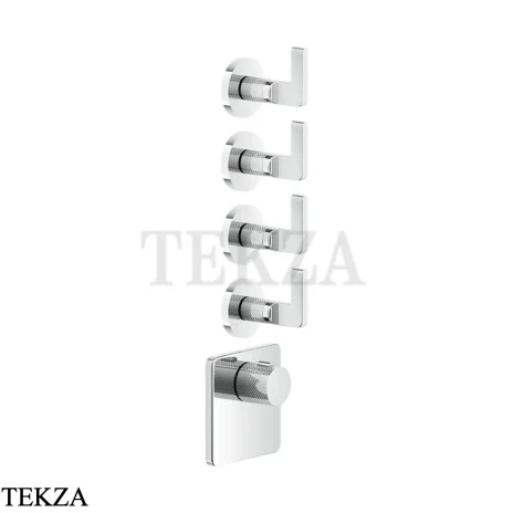 Gessi INCISO WELLNESS Термостат 4 выхода, внешняя часть 58218-031, хром глянец