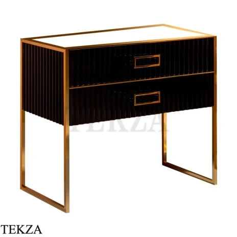 ARMADI ART MONACO Тумба под раковину 100 см 866-100-BG, BLACK (чёрный глянец), золото