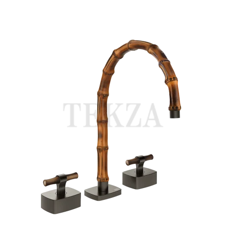 Gessi Jacqueline Смеситель для раковины на 3 отв., без донного клапана 77217-707, black хром Brush
