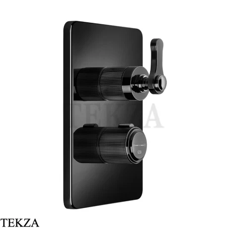 Gessi VENTI20 Термостат для душа, 3 потока, внешняя часть 65137-706, Black Metal PVD