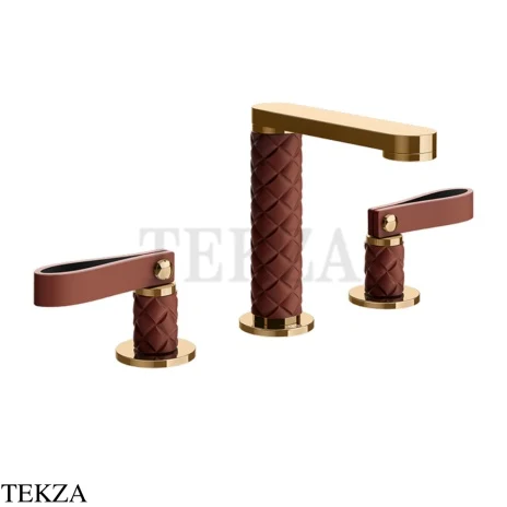Gessi Pelle Laccetto Смеситель для раковины на 3 отв., без гарнитура, 78414-430, Red Cherry/ Warm Bronze PVD