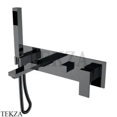 Boheme Qubic Смеситель для ванны, с изливом, ручной душ, комплект 474-2-SGM, Shin Gun Metal