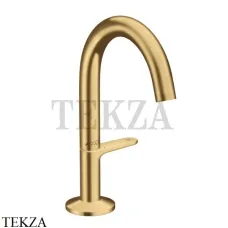 Axor ONE Смеситель для раковины Select 140, гарнитур Push‑Open 48010250, Brushed Gold