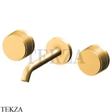 Gattoni MD Смеситель для раковины на 3 отверстия, San Giulio, комплект MD160/23DO, Gold 24 kr
