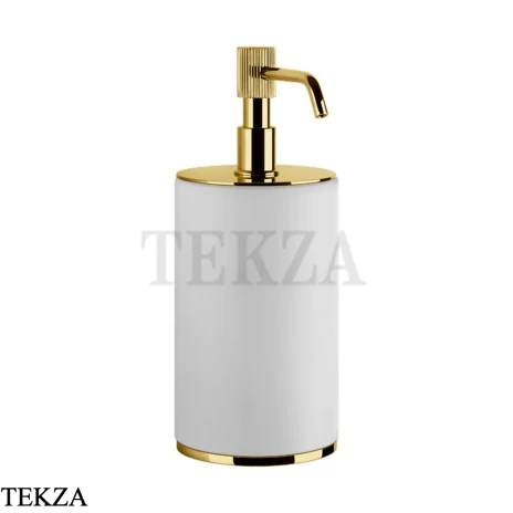 Gessi VENTI20 Дозатор для жидкого мыла настольный белый 65437-246, Gold PVD